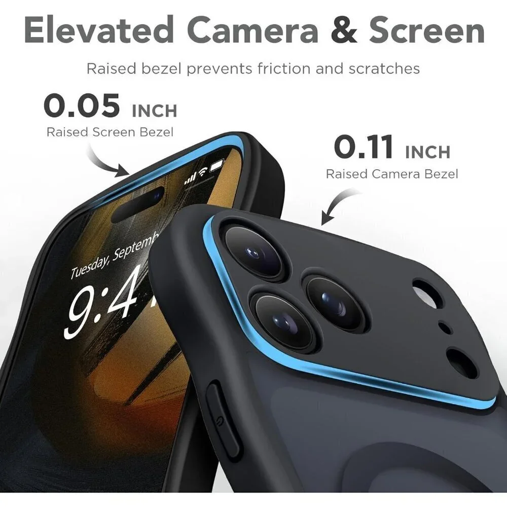Women Black Iphone 17 Pro Max Case Full Camera Protection Mag Safe